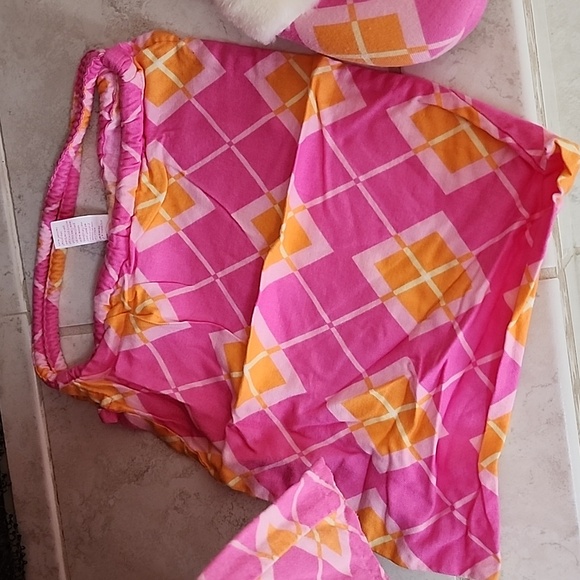 ๐งก๐ฉท VICTORIA'S SECRET Flannel Pink/Orange ARGYLE Pajama Set ๐ฉท๐งก - Picture 5 of 13